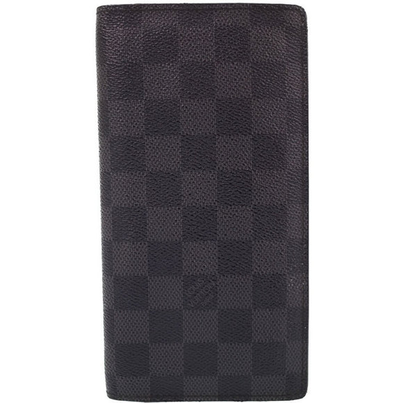 Louis Vuitton Wallet Bifold Brazza Long Black Damier Graphite Portefeuille - Picture 1 of 8